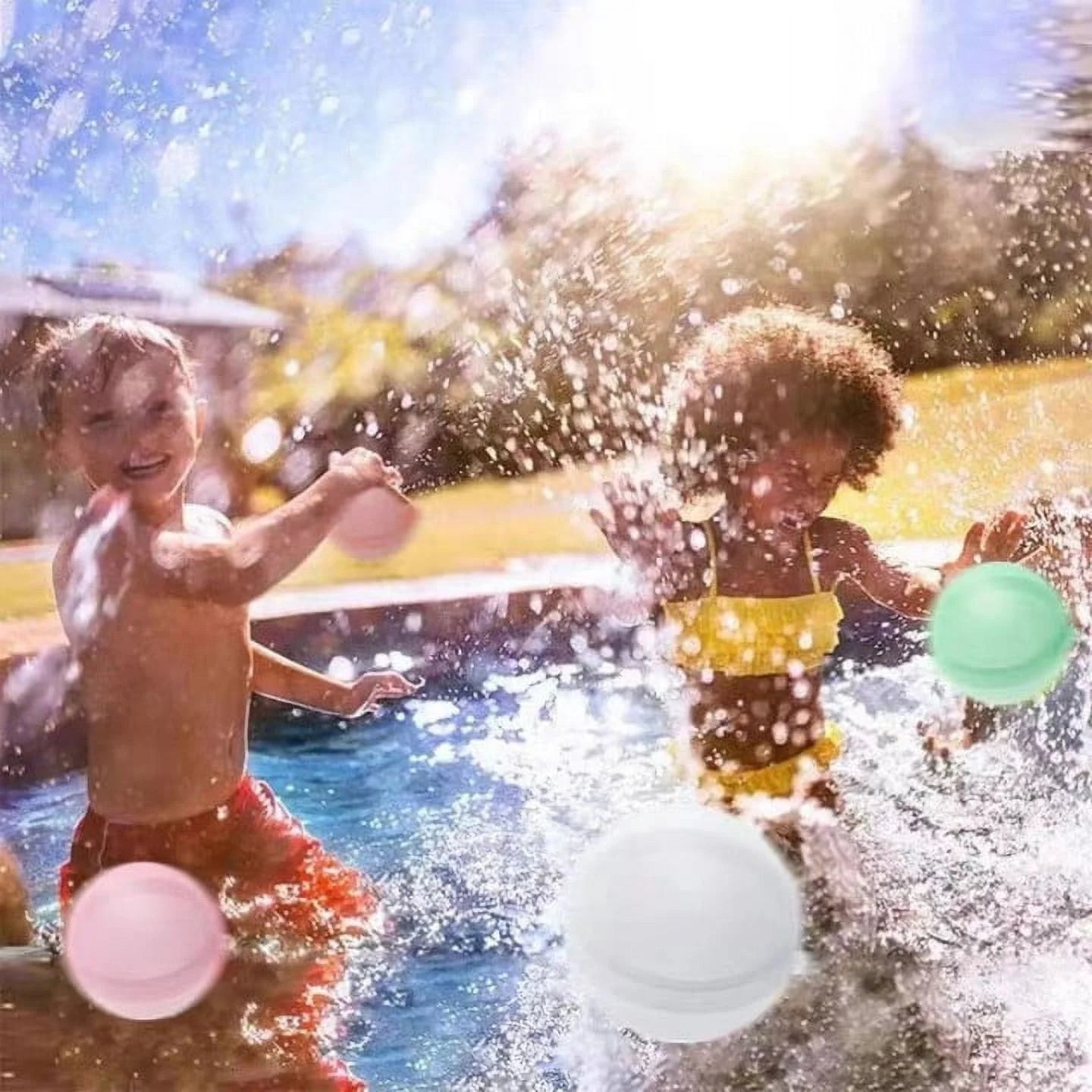 LATA 24 Reusable and Quick Fill Water Balloons, Silicone Refillable and Self-Sealing, Upgraded Version