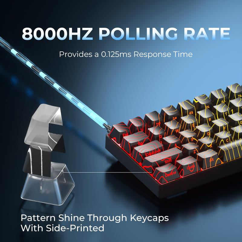 XVX HE68 Gateron EF Magnetic Pro Swtichs Rapid Trigger Gaming Hall Effect 68% Wired Mechanical Keyboard with Imd-Tech Keycaps, Gaming Accessories,Gaming Keyboard