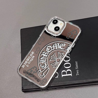 Gothic Cross Iphone 16 Case Mirror Pattern Phone Cases for Iphone11-16 Pro Max – Stylish Shockproof Cover, Aesthetic Gift Made in USA