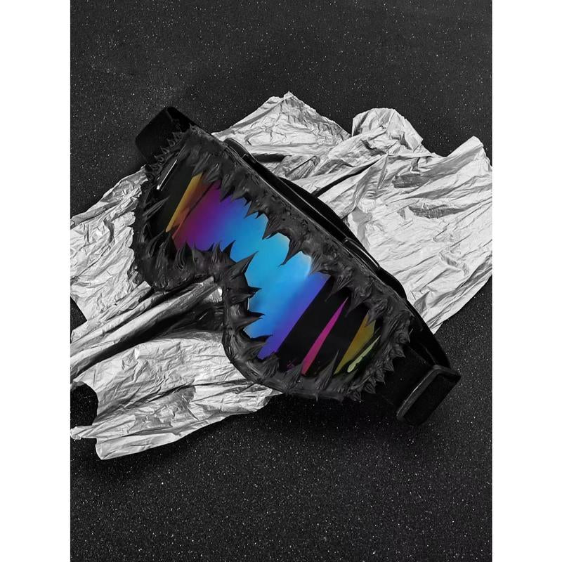 Punk Style Irregular Shaped Biking Sunglasses, Trendy Windproof Ski Goggles, Fashion Accessories for Outdoor Activities, Protective Gear for Men & Women, Sports Outdoor Accessories