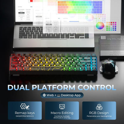 XVX HE68 Gateron EF Magnetic Pro Swtichs Rapid Trigger Gaming Hall Effect 68% Wired Mechanical Keyboard with Imd-Tech Keycaps, Gaming Accessories,Gaming Keyboard