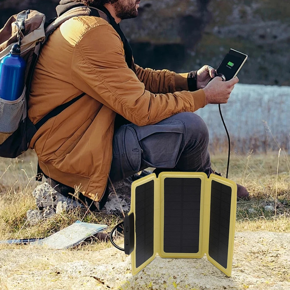 Outdoor Foldable Solar Panel Lightweight Portable Solar Power Bank USB Solar Mobile Power Battery Charger for Travel Emergency