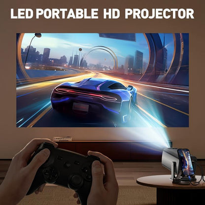 Ultra-Portable Mini Projector, Supports 4K, 1080P and 720P, Portable Viewing, 180 ° Rotation, Suitable for Mobile Phones/Tvs/Laptops, Home Theaters, a Must-Have Birthday Gift for Parties