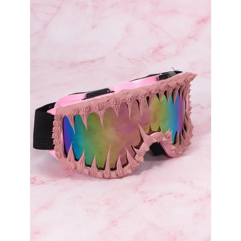 Punk Style Irregular Shaped Biking Sunglasses, Trendy Windproof Ski Goggles, Fashion Accessories for Outdoor Activities, Protective Gear for Men & Women, Sports Outdoor Accessories