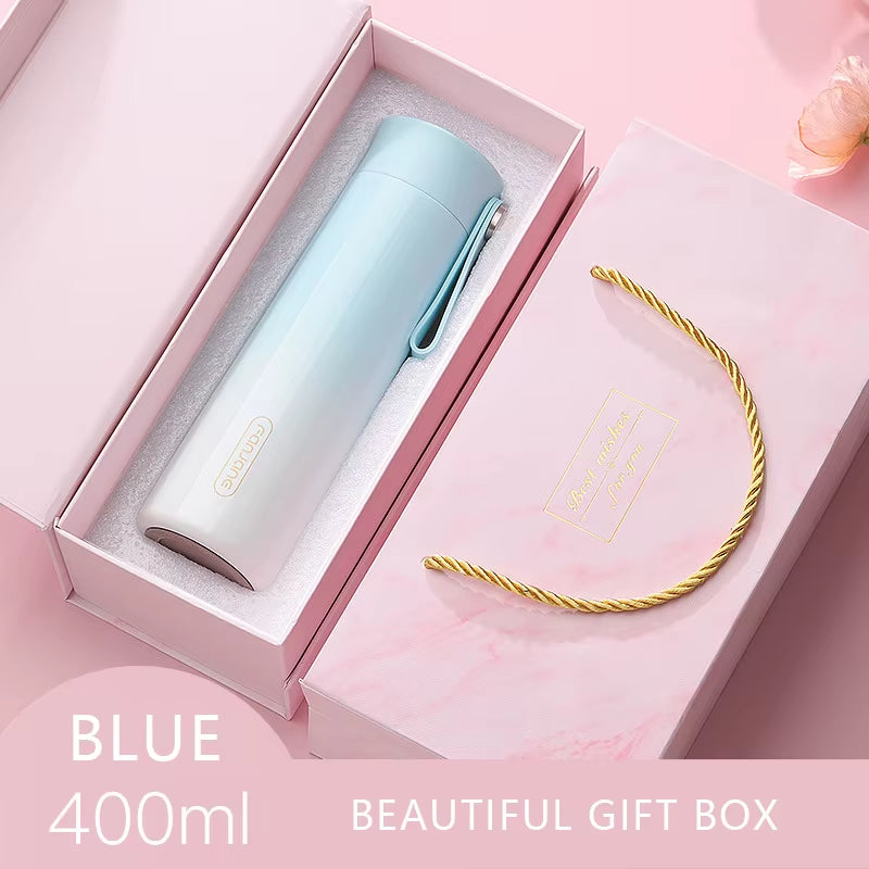Ladies Portable Smart Temperature Display Thermos Cup Alarm Clock Reminder Drinking Gift Water Bottle Customization 400Ml
