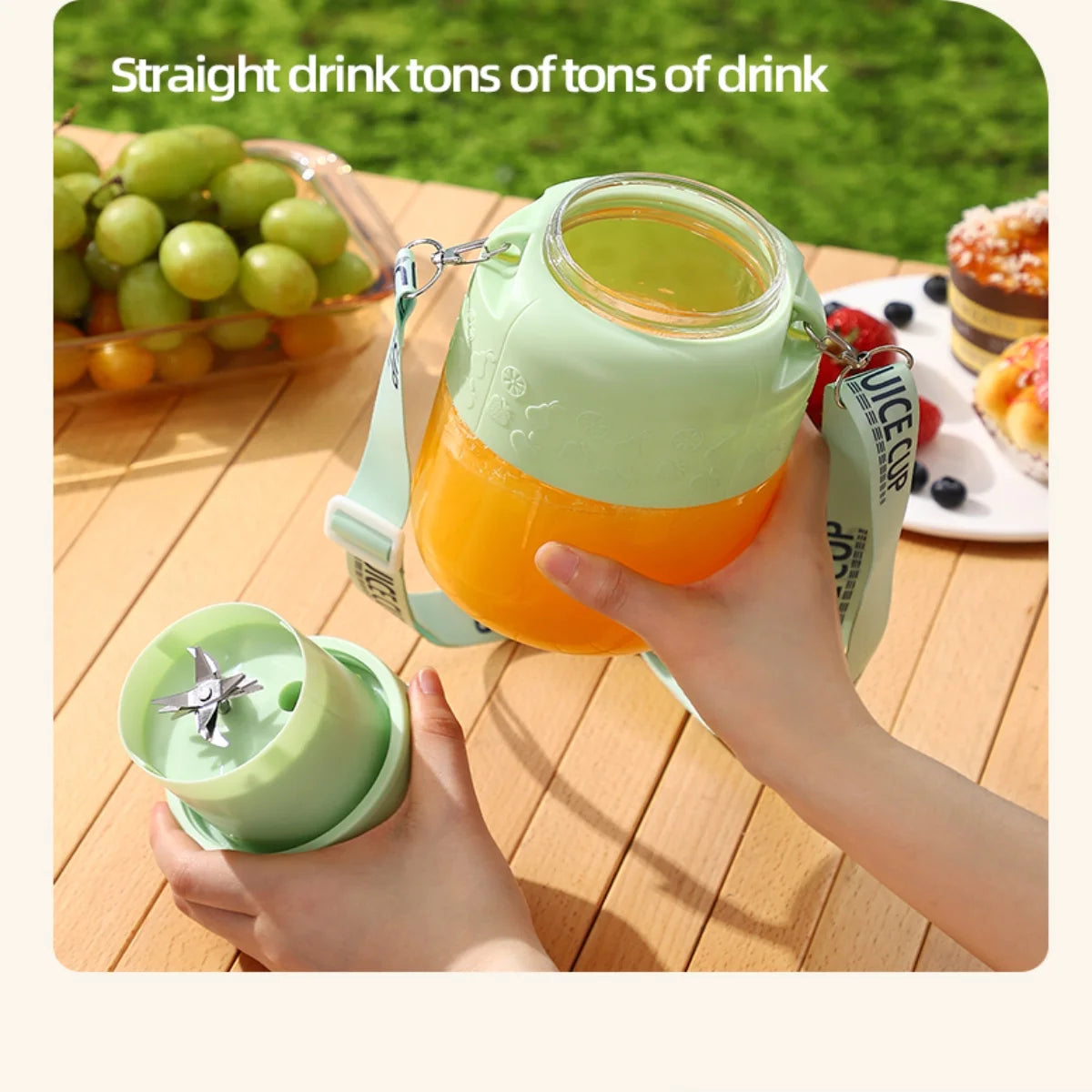 Portable Mini Blender USB Smoothie Mixer 27OZ Compact Design with Lanyard Straw for Home Office Travel Kitchen Essentials