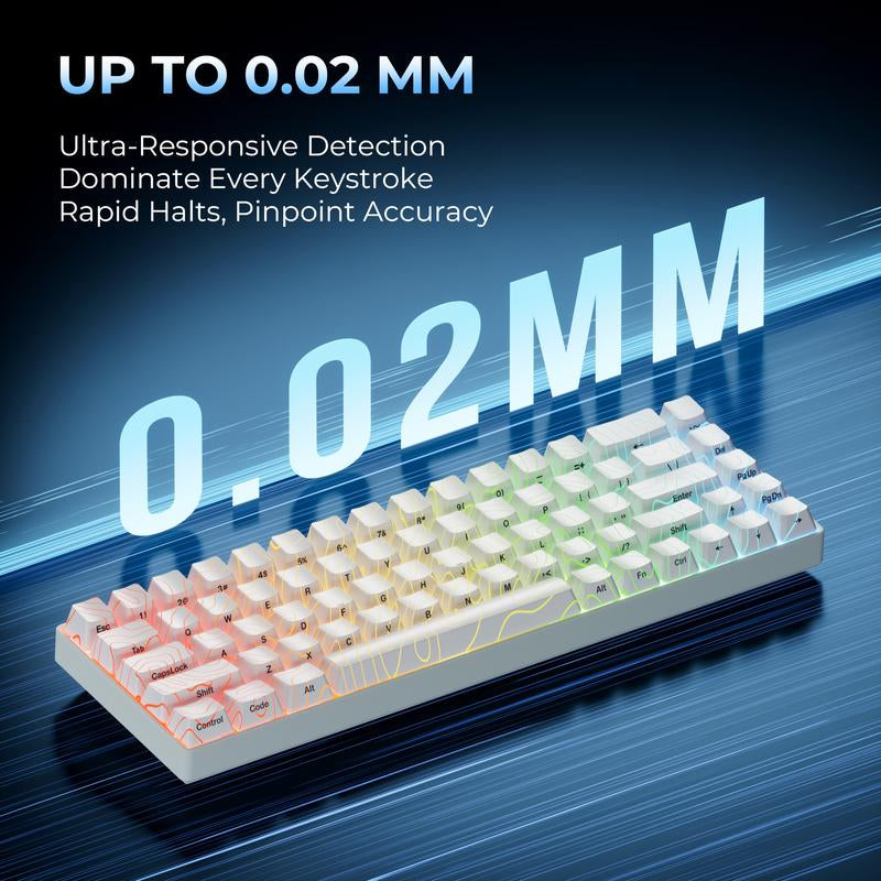 XVX HE68 Gateron EF Magnetic Pro Swtichs Rapid Trigger Gaming Hall Effect 68% Wired Mechanical Keyboard with Imd-Tech Keycaps, Gaming Accessories,Gaming Keyboard