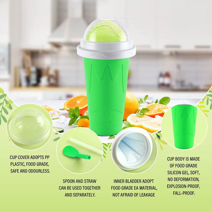 Slushy Maker Cup - TIK TOK Quick Frozen Magic Squeeze Cup, Double Layers Slushie Cup, DIY Homemade Squeeze Icy Cup, Fasting Cooling Make and Serve Slushy Cup for Milk Shake, Smoothies, Slushies