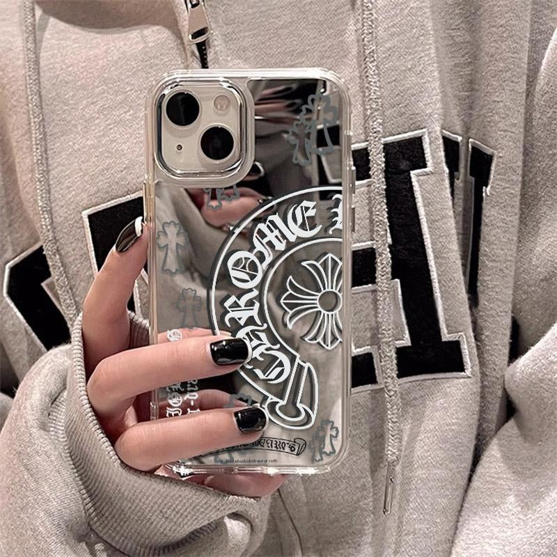 Gothic Cross Iphone 16 Case Mirror Pattern Phone Cases for Iphone11-16 Pro Max – Stylish Shockproof Cover, Aesthetic Gift Made in USA