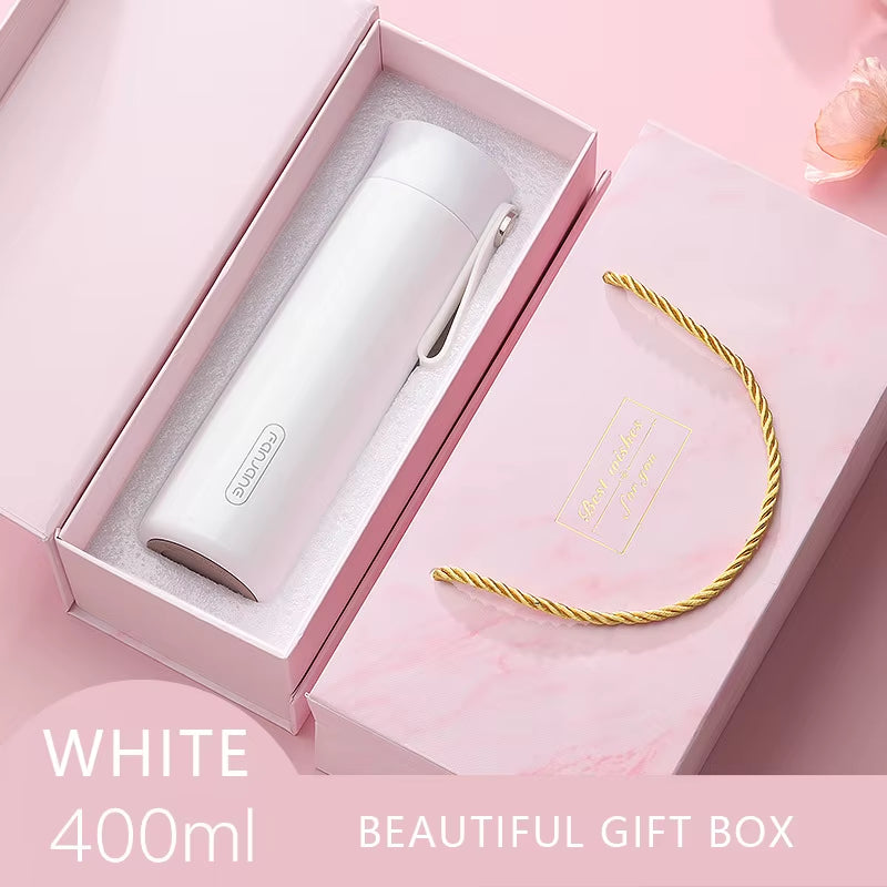 Ladies Portable Smart Temperature Display Thermos Cup Alarm Clock Reminder Drinking Gift Water Bottle Customization 400Ml