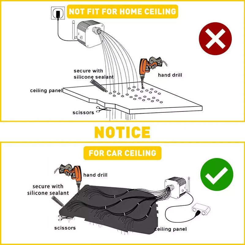 Car Headliner Star Light Kit 500Pc Roof Twinkle Ceiling Light Fiber Optics