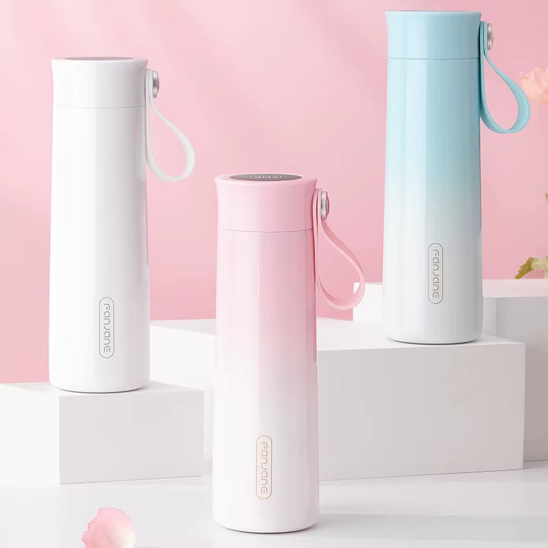 Ladies Portable Smart Temperature Display Thermos Cup Alarm Clock Reminder Drinking Gift Water Bottle Customization 400Ml