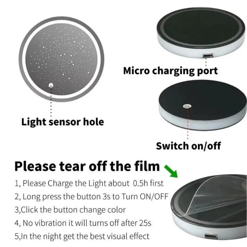 2 Pack LED Cup Holder Lights for Car, Rechargeable 7 Color-Changing Light up Cup Holder Insert Coasters, Car Accessories
