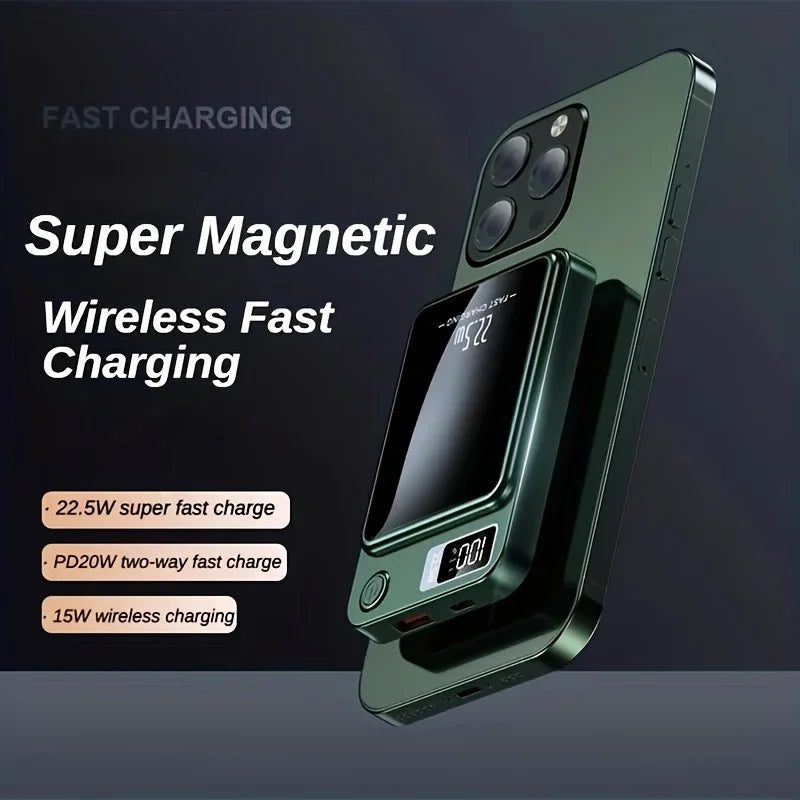 5000 Mah Magnetic Wireless Mobile Power, 22.5W/PD20W Fast Charging for Iphone15Pro Max/14Pro/13/12/Android Phones