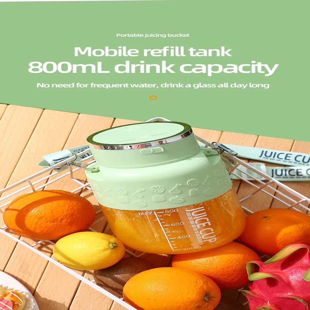 Portable Mini Blender USB Smoothie Mixer 27OZ Compact Design with Lanyard Straw for Home Office Travel Kitchen Essentials