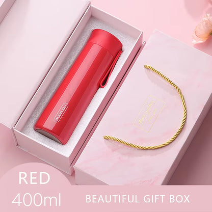 Ladies Portable Smart Temperature Display Thermos Cup Alarm Clock Reminder Drinking Gift Water Bottle Customization 400Ml