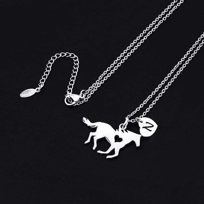 Horse Necklace for Girls - Dainty Pendant Heart 26 Initial Jewelry for Women, Kids, Horse Lovers
