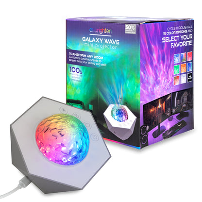 Color-Changing LED Galaxy Wave Projector, USB-C Powered, Night Light, 70333
