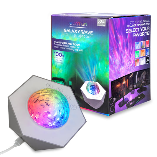 Color-Changing LED Galaxy Wave Projector, USB-C Powered, Night Light, 70333