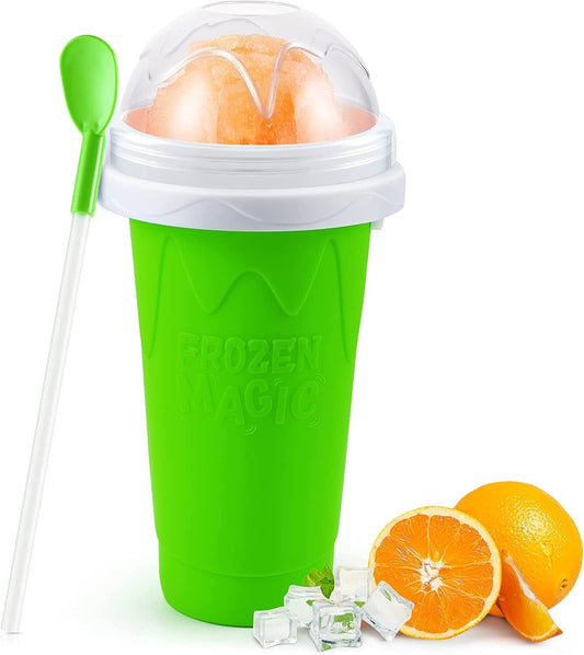 Slushy Maker Cup - TIK TOK Quick Frozen Magic Squeeze Cup, Double Layers Slushie Cup, DIY Homemade Squeeze Icy Cup, Fasting Cooling Make and Serve Slushy Cup for Milk Shake, Smoothies, Slushies