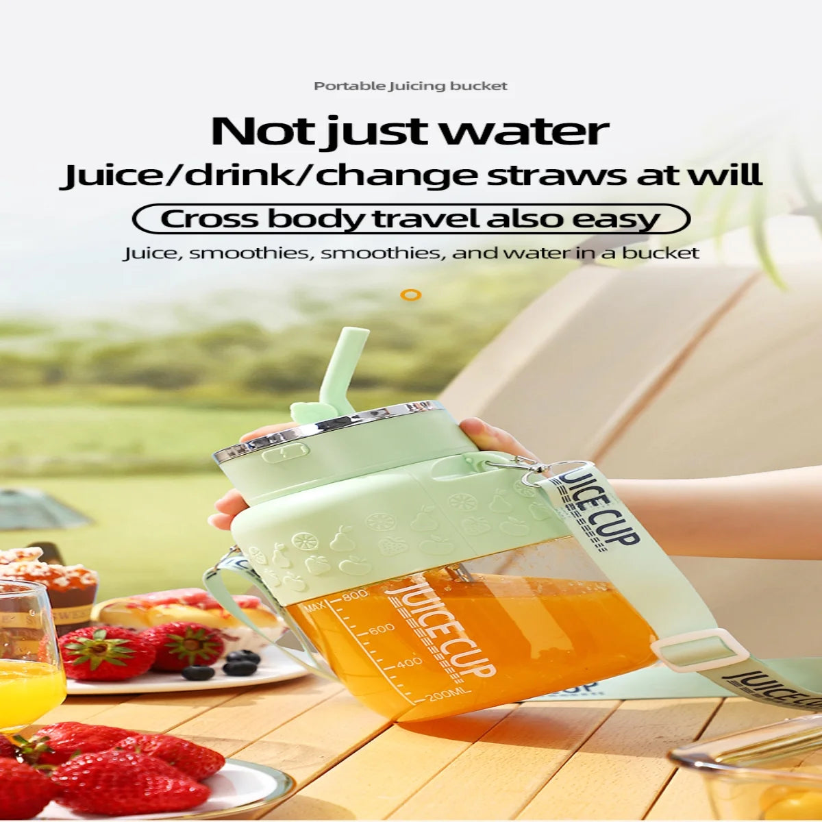 Portable Mini Blender USB Smoothie Mixer 27OZ Compact Design with Lanyard Straw for Home Office Travel Kitchen Essentials