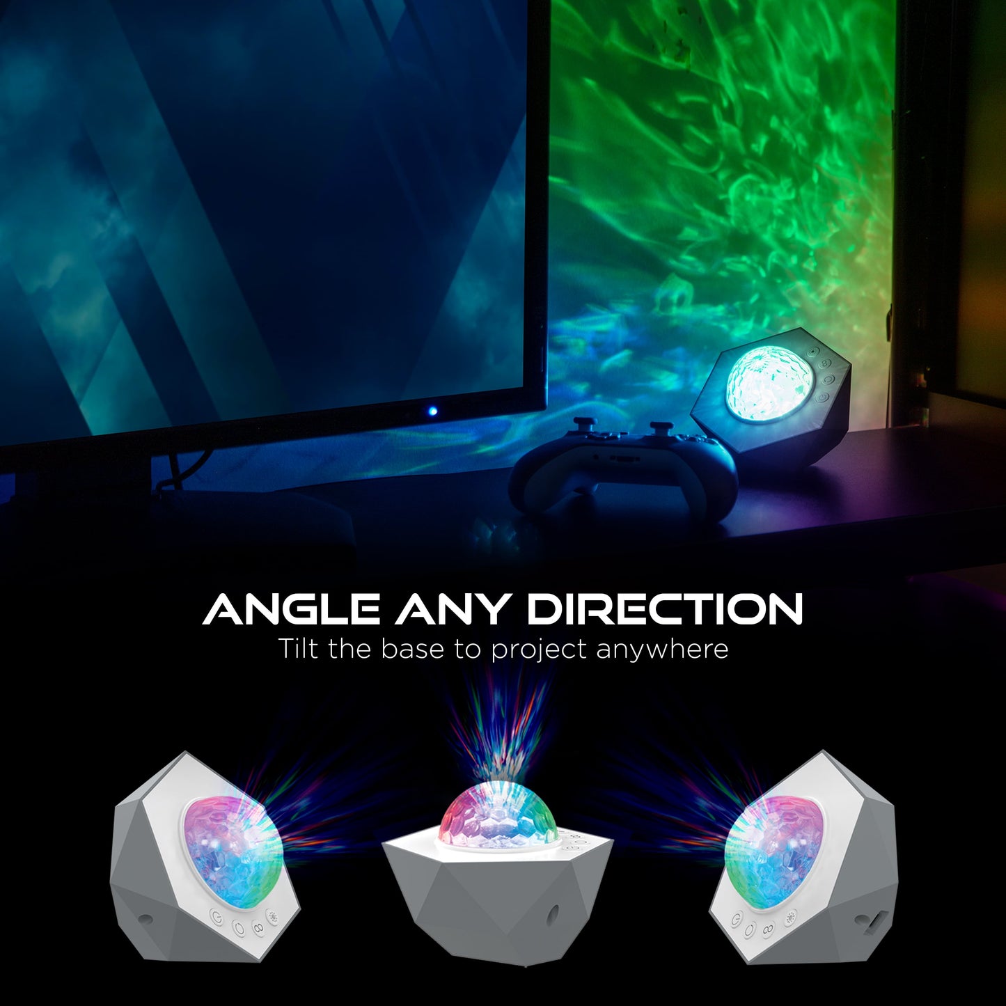 Color-Changing LED Galaxy Wave Projector, USB-C Powered, Night Light, 70333