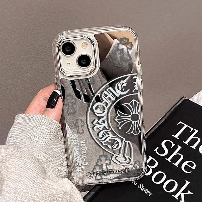 Gothic Cross Iphone 16 Case Mirror Pattern Phone Cases for Iphone11-16 Pro Max – Stylish Shockproof Cover, Aesthetic Gift Made in USA