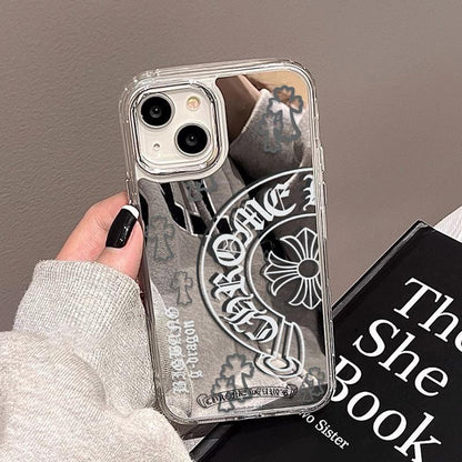 Gothic Cross Iphone 16 Case Mirror Pattern Phone Cases for Iphone11-16 Pro Max – Stylish Shockproof Cover, Aesthetic Gift Made in USA