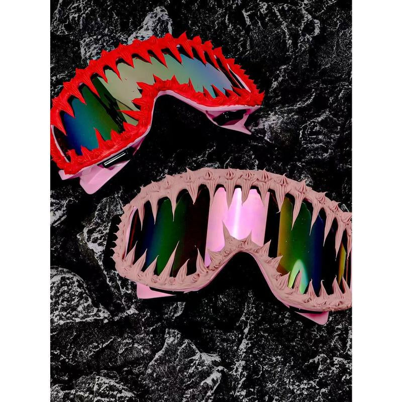 Punk Style Irregular Shaped Biking Sunglasses, Trendy Windproof Ski Goggles, Fashion Accessories for Outdoor Activities, Protective Gear for Men & Women, Sports Outdoor Accessories