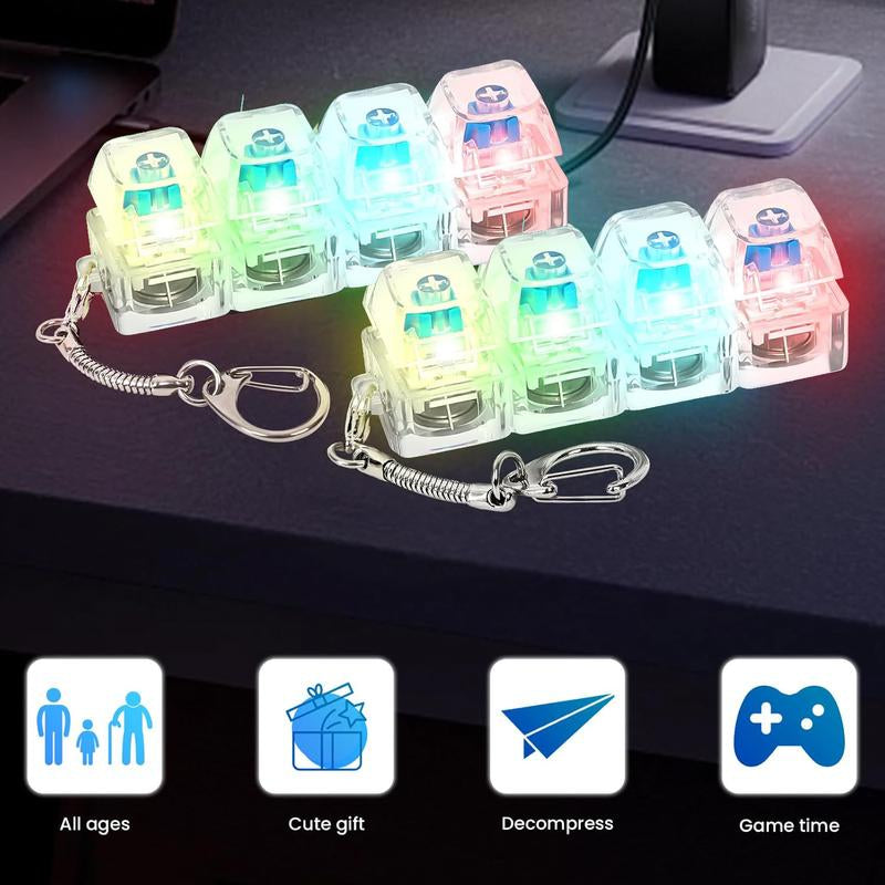 Fidget Keychain – Stress Relief Clicker Keyboard Toy, Perfect for Anxiety & Focus, Fun Office Desk Gadget Gift