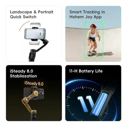 Hohem Isteady X3 SE Gimbal Stabilizer a Foldable 3-Axis Smartphone Gimbal Designed for Iphone and Android Devices.