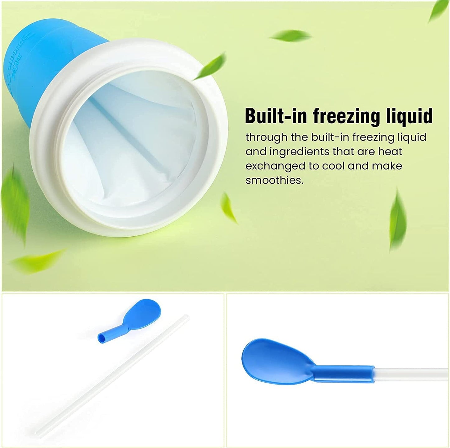 Slushy Maker Cup - TIK TOK Quick Frozen Magic Squeeze Cup, Double Layers Slushie Cup, DIY Homemade Squeeze Icy Cup, Fasting Cooling Make and Serve Slushy Cup for Milk Shake, Smoothies, Slushies