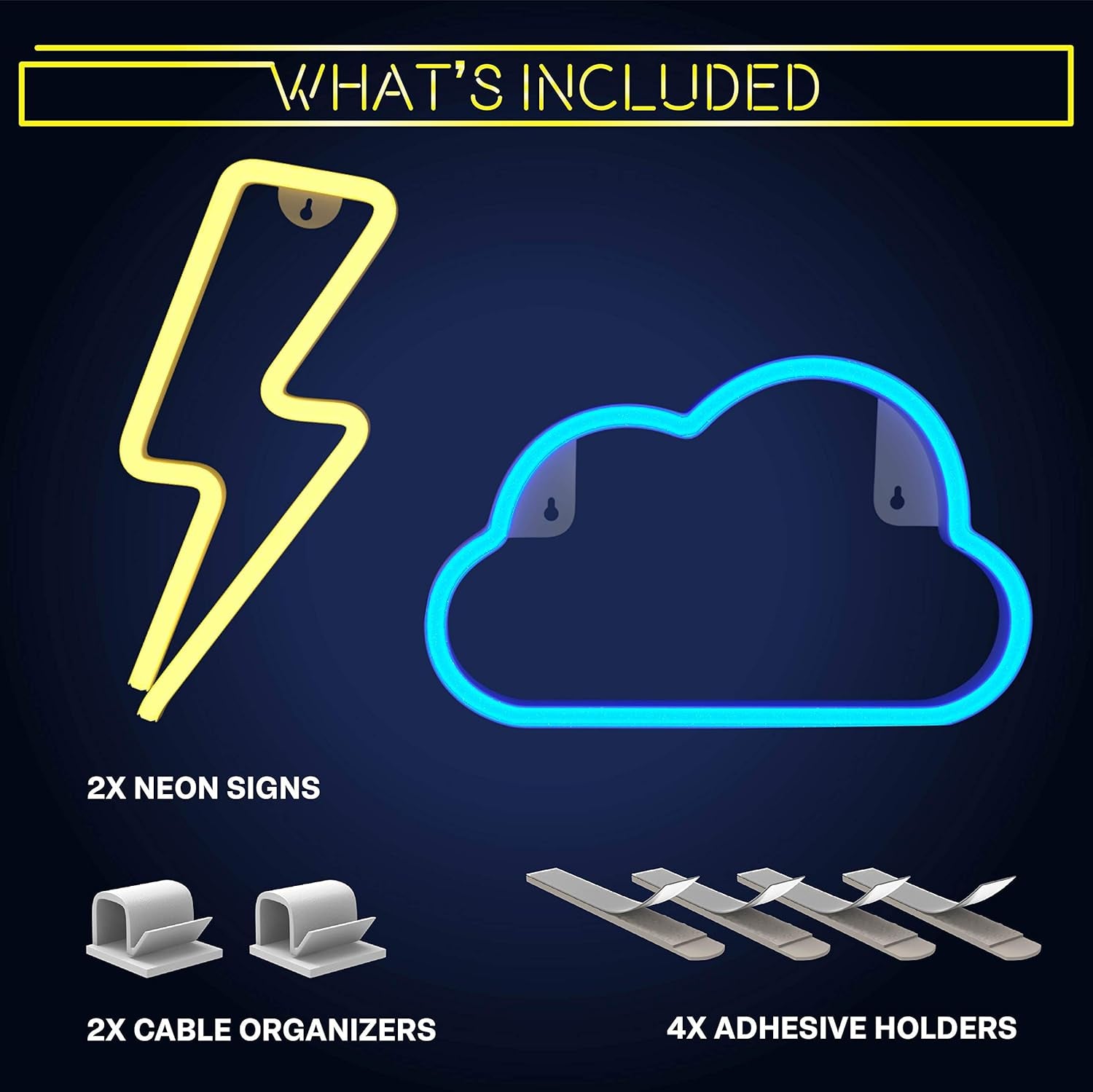 Lightning Bolt Neon Signs Led Cloud (Warm and Blue) Neon Signs for Bedroom - Neon Sign Neon Lights Led Signs Neon Lights for Bedroom - Led Sign Cloud Light Neon Light Sign Led Signs for Bedroom Wall