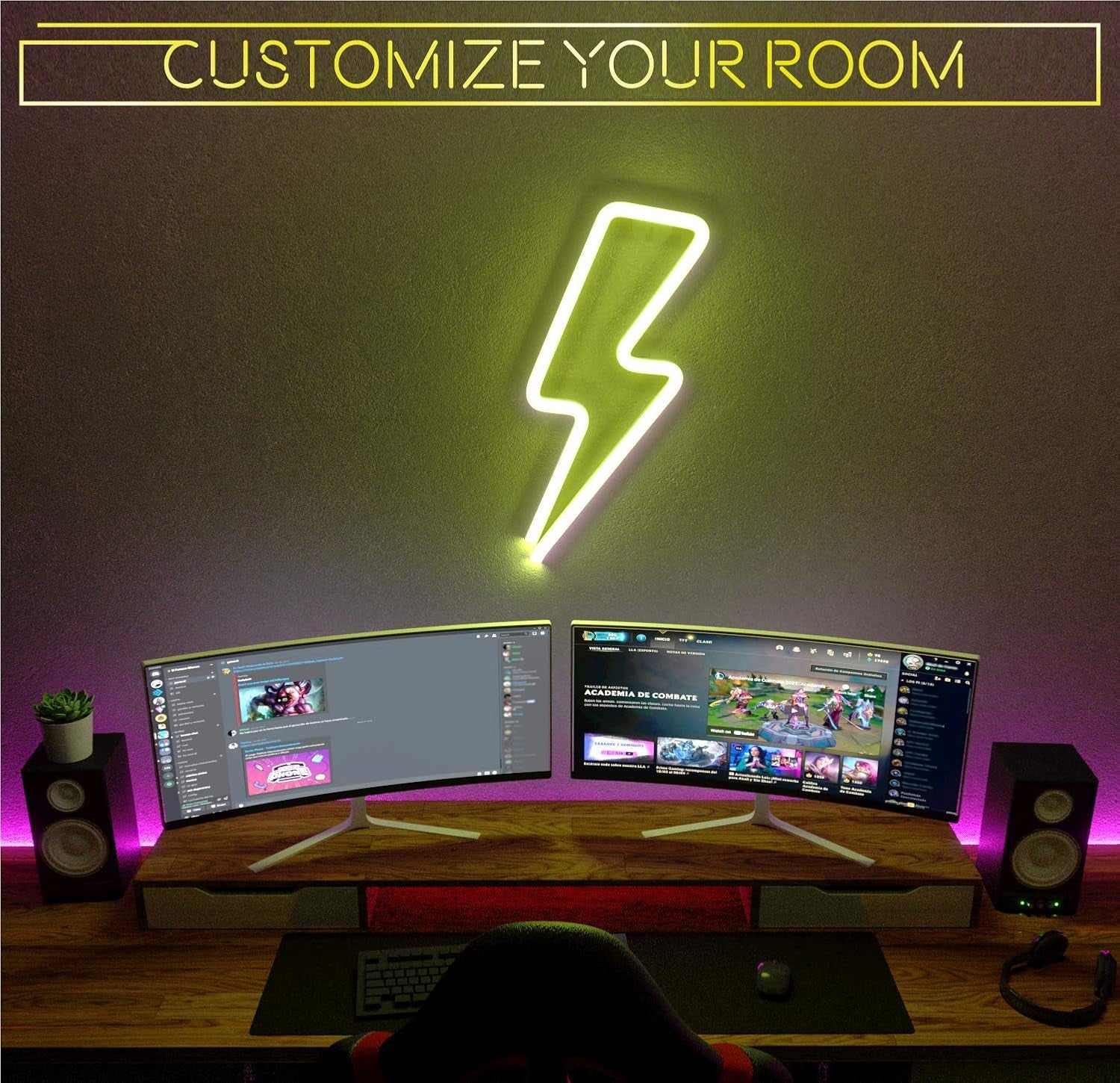 Lightning Bolt Neon Signs Led Cloud (Warm and Blue) Neon Signs for Bedroom - Neon Sign Neon Lights Led Signs Neon Lights for Bedroom - Led Sign Cloud Light Neon Light Sign Led Signs for Bedroom Wall
