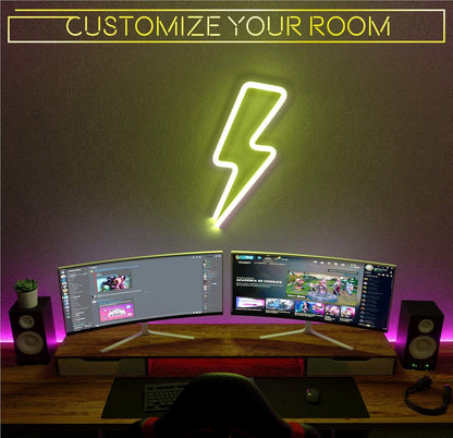 Lightning Bolt Neon Signs Led Cloud (Warm and Blue) Neon Signs for Bedroom - Neon Sign Neon Lights Led Signs Neon Lights for Bedroom - Led Sign Cloud Light Neon Light Sign Led Signs for Bedroom Wall