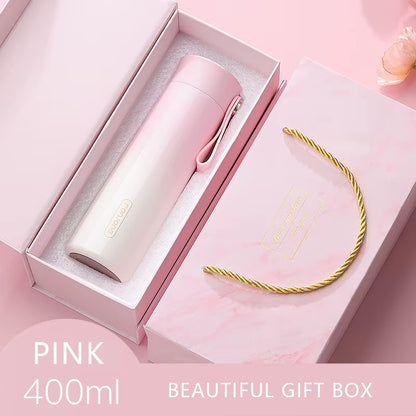 Ladies Portable Smart Temperature Display Thermos Cup Alarm Clock Reminder Drinking Gift Water Bottle Customization 400Ml