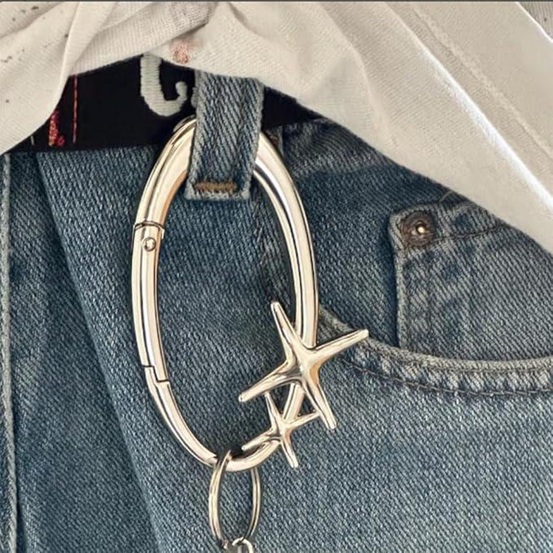 Starlight Y2K Metal Heavy Shiny Carabiner-Viral Carabiner Belt Loop Accessory - Fashion Accessory for Outdoor Camping &Everyday Use