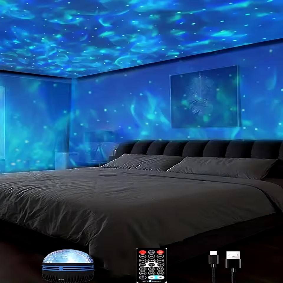 Galaxy Projector, Water Ocean Wave Projector for Bedroom Night Light Room Decor