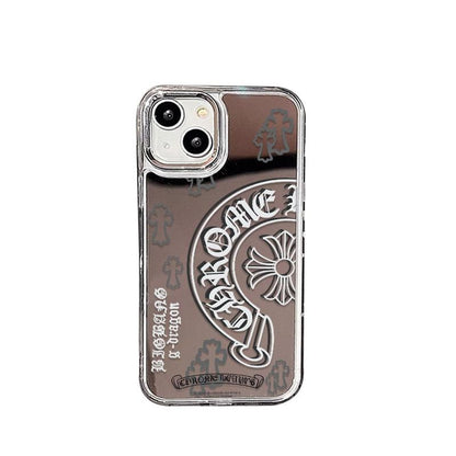 Gothic Cross Iphone 16 Case Mirror Pattern Phone Cases for Iphone11-16 Pro Max – Stylish Shockproof Cover, Aesthetic Gift Made in USA