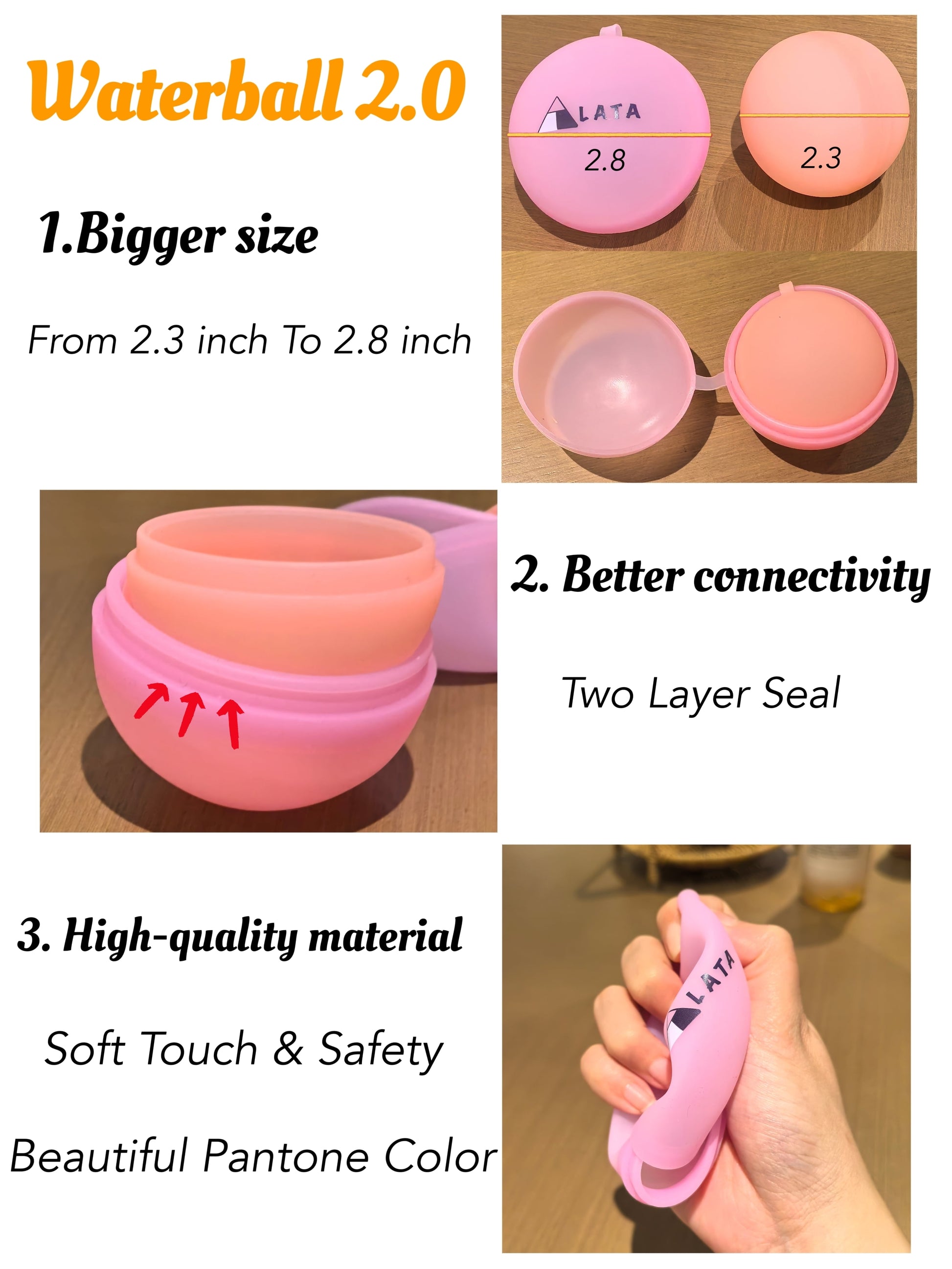 LATA 24 Reusable and Quick Fill Water Balloons, Silicone Refillable and Self-Sealing, Upgraded Version