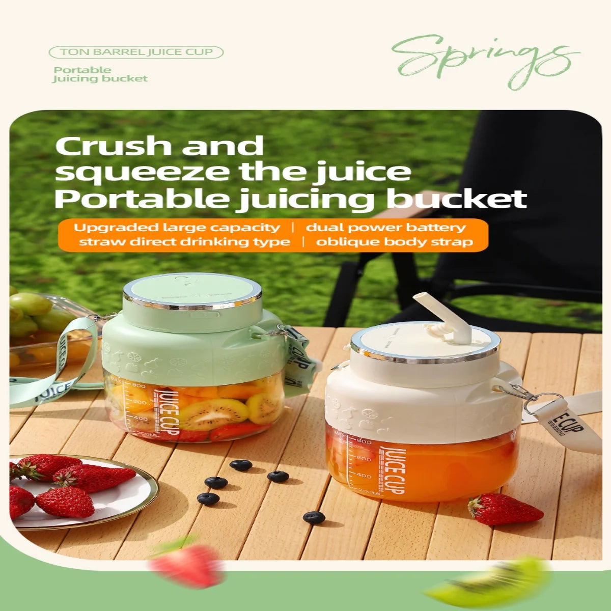 Portable Mini Blender USB Smoothie Mixer 27OZ Compact Design with Lanyard Straw for Home Office Travel Kitchen Essentials