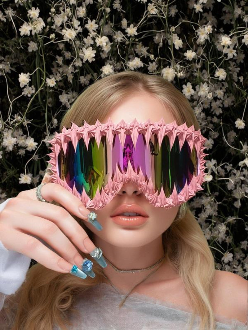 Punk Style Irregular Shaped Sunglasses, Trendy Windproof Ski Goggles, Fashion Accessories for Outdoor Activities, Protective Gear for Men & Women, Sports Outdoor Accessories, Bike Accessories