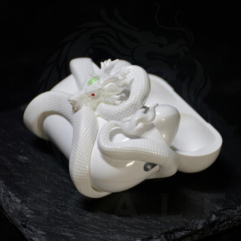 Dragon & Snake Airpods Case for Airpods Pro 2/Pro & Airpods 3 – Anti-Fall Protection Cover, Stylish Decor Gift for Gym Lovers in White, Black, Headset